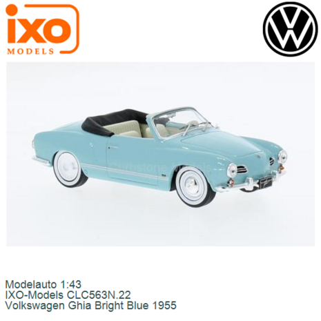 Modelauto 1:43 | IXO-Models CLC563N.22 | Volkswagen Ghia Bright Blue 1955