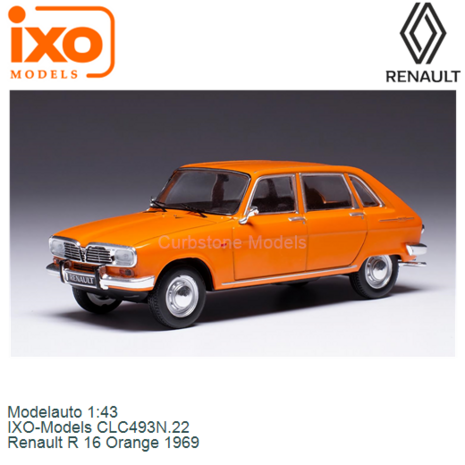 Modelauto 1:43 | IXO-Models CLC493N.22 | Renault R 16 Orange 1969