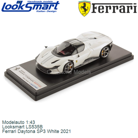 Modelauto 1:43 | Looksmart LS535B | Ferrari Daytona SP3 White 2021