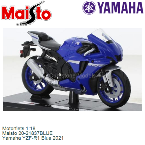 Motorfiets 1:18 | Maisto 20-21837BLUE | Yamaha YZF-R1 Blue 2021