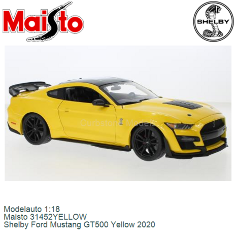 Modelauto 1:18 | Maisto 31452YELLOW | Shelby Ford Mustang GT500 Yellow 2020