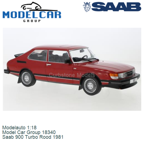 Modelauto 1:18 | Model Car Group 18340 | Saab 900 Turbo Rood 1981