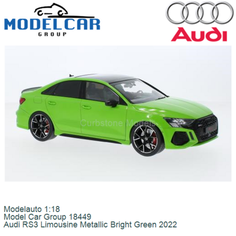 Modelauto 1:18 | Model Car Group 18449 | Audi RS3 Limousine Metallic Bright Green 2022