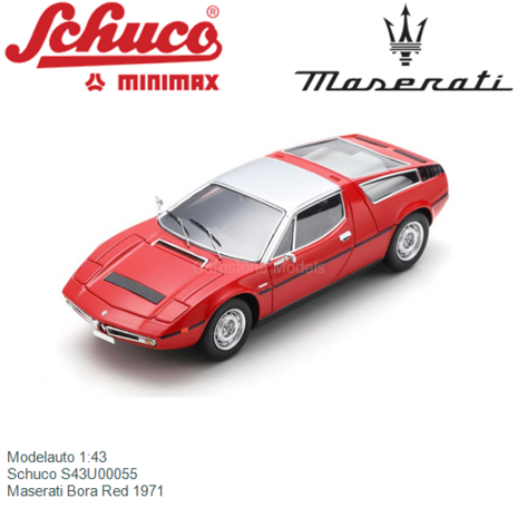 Modelauto 1:43 | Schuco S43U00055 | Maserati Bora Red 1971