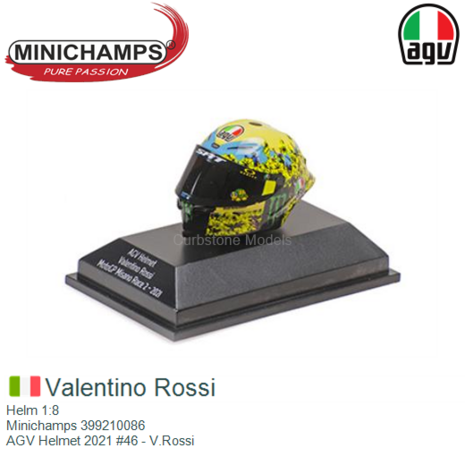 Helm 1:8 | Minichamps 399210086 | AGV Helmet 2021 #46 - V.Rossi