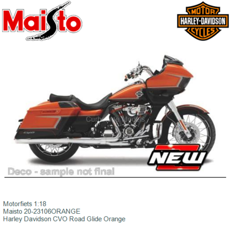 Motorfiets 1:18 | Maisto 20-23106ORANGE | Harley Davidson CVO Road Glide Orange