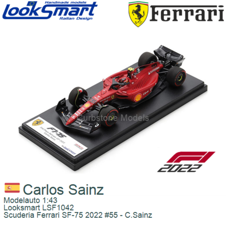 Modelauto 1:43 | Looksmart LSF1042 | Scuderia Ferrari SF-75 2022 #55 - C.Sainz