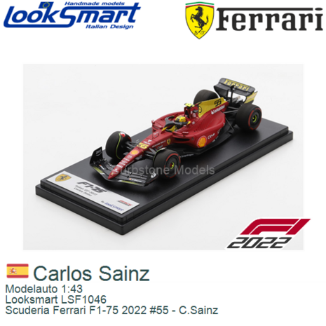 Modelauto 1:43 | Looksmart LSF1046 | Scuderia Ferrari F1-75 2022 #55 - C.Sainz