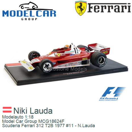 Modelauto 1:18 | Model Car Group MCG18624F | Scuderia Ferrari 312 T2B 1977 #11 - N.Lauda