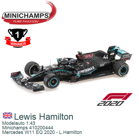 Modelauto 1:43 | Minichamps 410200444 | Mercedes W11 EQ 2020 - L.Hamilton