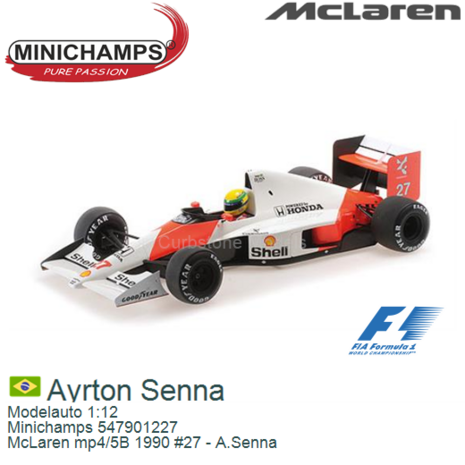 Modelauto 1:12 | Minichamps 547901227 | McLaren mp4/5B 1990 #27 - A.Senna