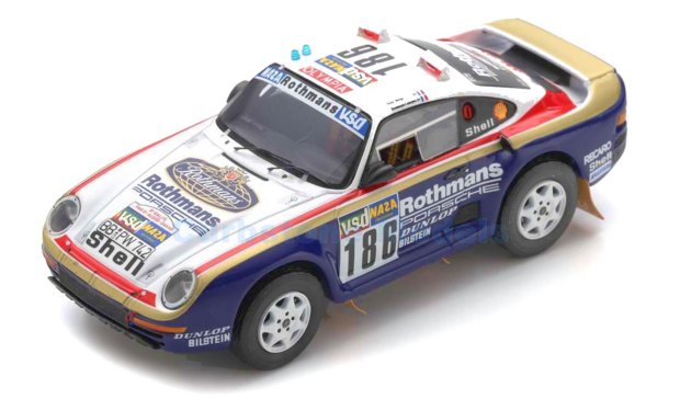 Modelauto 1:18 | Spark 18S789 | Rothmans Porsche Dakar Rally Team 959 1986 #186 - R.Metge - D.Lemoine