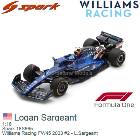 1:18 | Spark 18S965 | Williams Racing FW45 2023 #2 - L.Sargeant