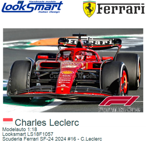 Modelauto 1:18 | Looksmart LS18F1057 | Scuderia Ferrari SF-24 2024 #16 - C.Leclerc