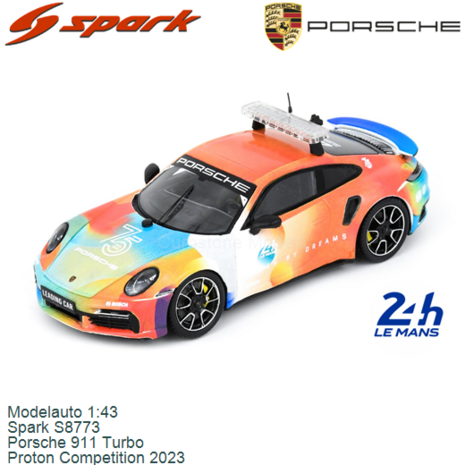 Modelauto 1:43 | Spark S8773 | Porsche 911 Turbo | Proton Competition 2023