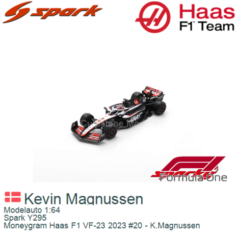 Modelauto 1:64 | Spark Y295 | Moneygram Haas F1 VF-23 2023 #20 - K.Magnussen