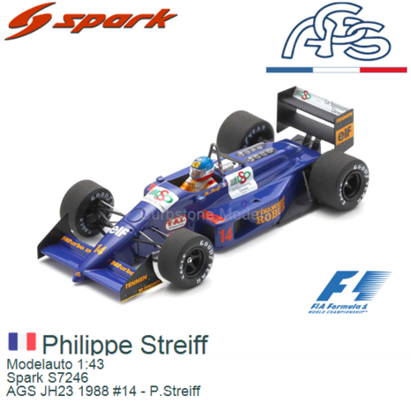 Modelauto 1:43 | Spark S7246 | AGS JH23 1988 #14 - P.Streiff