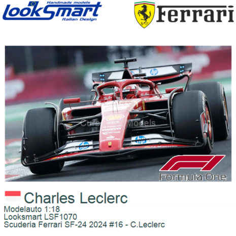 Modelauto 1:18 | Looksmart LSF1070 | Scuderia Ferrari SF-24 2024 #16 - C.Leclerc