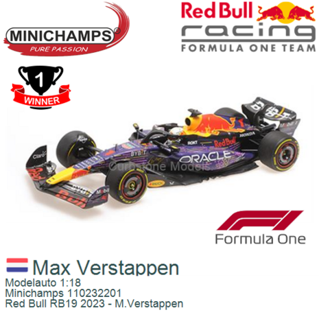 Modelauto 1:18 | Minichamps 110232201 | Red Bull RB19 2023 - M.Verstappen