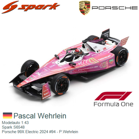 Modelauto 1:43 | Spark S6548 | Porsche 99X Electric 2024 #94 - P.Wehrlein