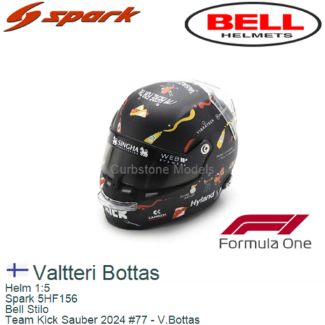 Helm 1:5 | Spark 5HF156 | Bell Stilo | Team Kick Sauber 2024 #77 - V.Bottas