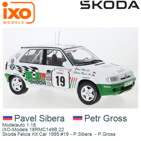 Modelauto 1:18 | IXO-Models 18RMC149B.22 | Skoda Felcia Kit Car 1995 #19 - P.Sibera  - P.Gross