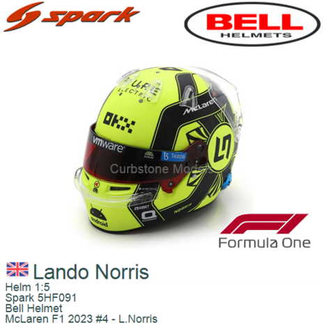 Helm 1:5 | Spark 5HF091 | Bell Helmet | McLaren F1 2023 #4 - L.Norris