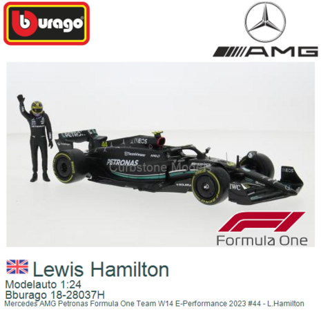 Modelauto 1:24 | Bburago 18-28037H | Mercedes AMG Petronas Formula One Team W14 E-Performance 2023 #44 - L.Hamilton