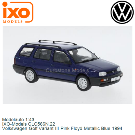 Modelauto 1:43 | IXO-Models CLC566N.22 | Volkswagen Golf Variant III Pink Floyd Metallic Blue 1994