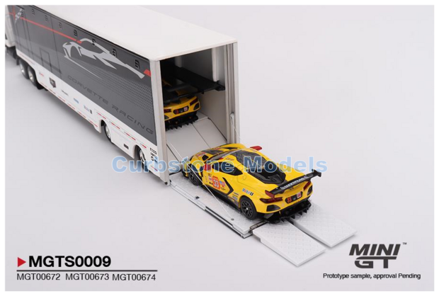 Modelauto 1:64 | MiniGT MGTS0009 | Western Star Racing Transporter | Corvette Racing 2023