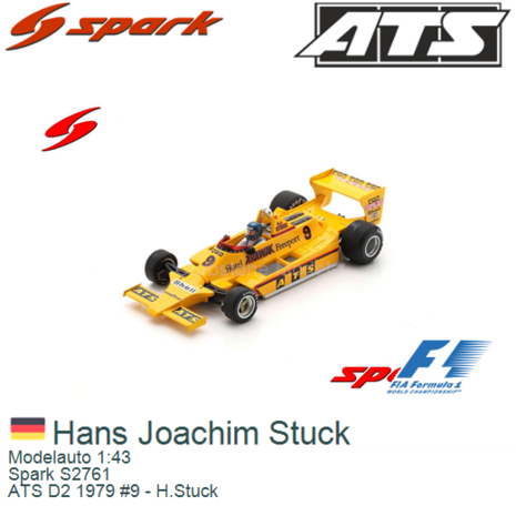 Modelauto 1:43 | Spark S2761 | ATS D2 1979 #9 - H.Stuck