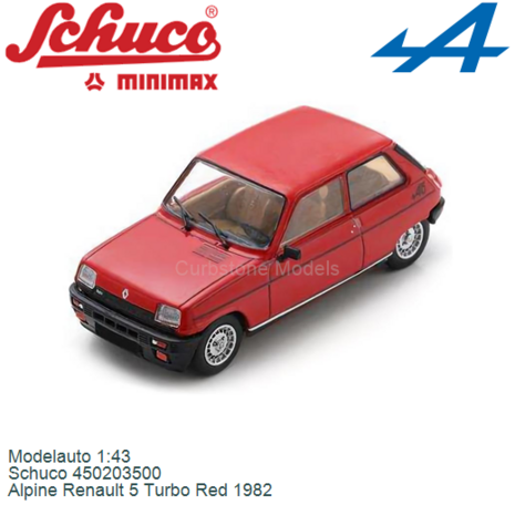 Modelauto 1:43 | Schuco 450203500 | Alpine Renault 5 Turbo Red 1982