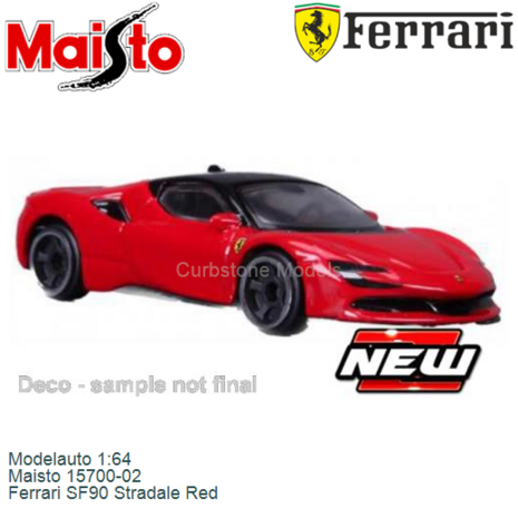 Modelauto 1:64 | Maisto 15700-02 | Ferrari SF90 Stradale Red