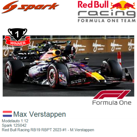 Modelauto 1:12 | Spark 12S042 | Red Bull Racing RB19 RBPT 2023 #1 - M.Verstappen