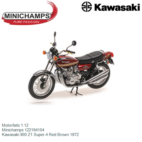 Motorfiets 1:12 | Minichamps 122164104 | Kawasaki 900 Z1 Super-4 Red Brown 1972