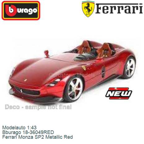 Modelauto 1:43 | Bburago 18-36049RED | Ferrari Monza SP2 Metallic Red