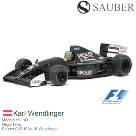 Modelauto 1:43 | Onyx 193a | Sauber C13 1994 - K.Wendlinger