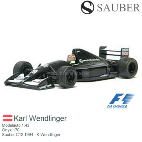 Modelauto 1:43 | Onyx 170 | Sauber C12 1994 - K.Wendlinger