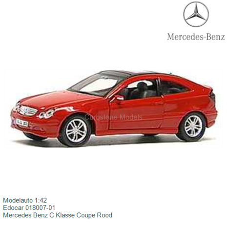 Modelauto 1:42 | Edocar 018007-01 | Mercedes Benz C Klasse Coupe Rood