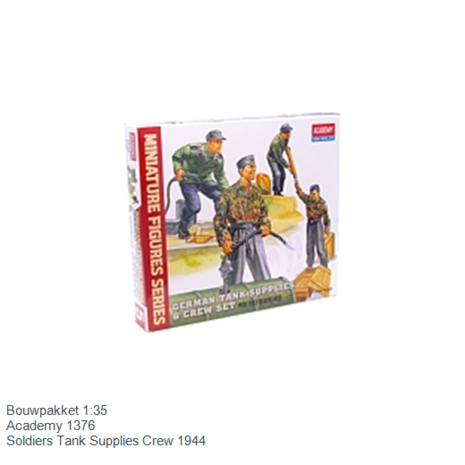 Bouwpakket 1:35 | Academy 1376 | Soldiers Tank Supplies Crew 1944