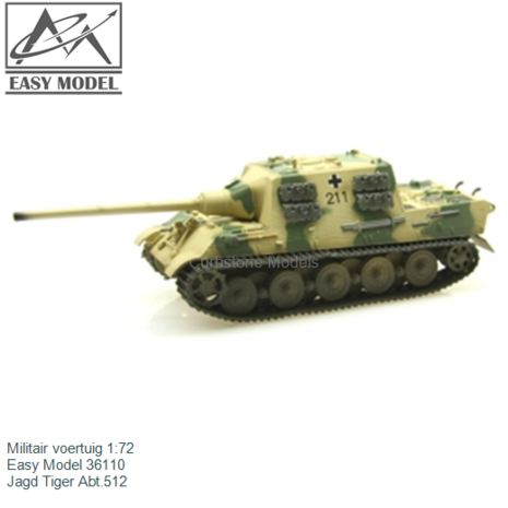 Militair voertuig 1:72 | Easy Model 36110 | Jagd Tiger Abt.512