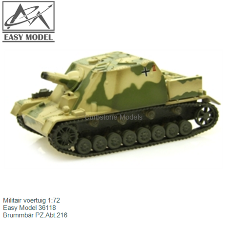 Militair voertuig 1:72 | Easy Model 36118 | Brummbär PZ.Abt.216