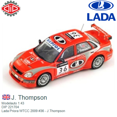 Modelauto 1:43 | DIP 221704 | Lada Priora WTCC 2009 #36 - J.Thompson