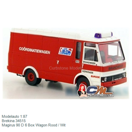 Modelauto 1:87 | Brekina 34515 | Magirus 90 D 6 Box Wagon Rood / Wit