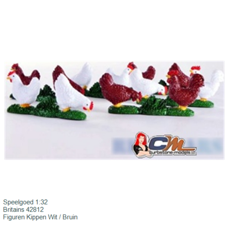 Speelgoed 1:32 | Britains 42812 | Figuren Kippen Wit / Bruin