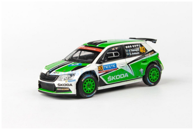 Modelauto 1:43 | Abrex 143XAB-605TP | Skoda Fabia R5 WRC 2015 #40 - P.Tidemand - E.Axelsson