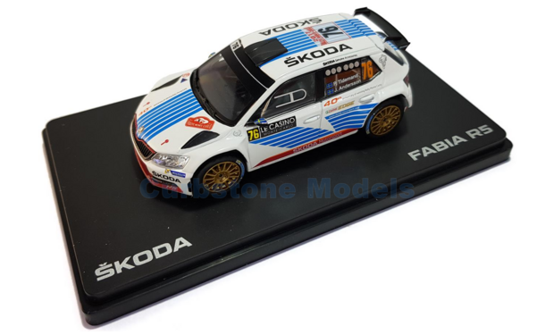 Modelauto 1:43 | Abrex 143XAB-605TY | Skoda Fabia III R5 WRC Skoda 2017 #76 - P.Tidemand - J.Andersson