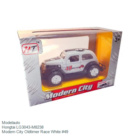 Modelauto  | Hongtai LG3043-M8238 | Modern City Oldtimer Race White #49