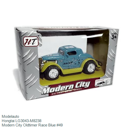 Modelauto  | Hongtai LG3043-M8238 | Modern City Oldtimer Race Blue #49