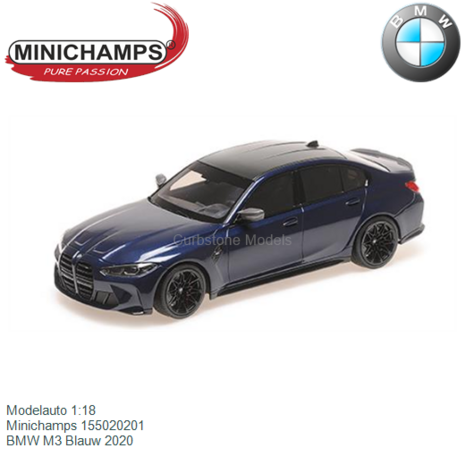 Modelauto 1:18 | Minichamps 155020201 | BMW M3 Blauw 2020